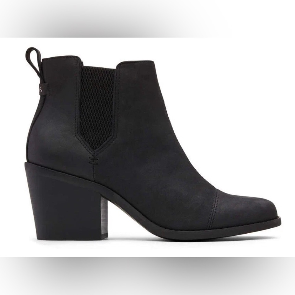 TOMS Everly Nubuck Heeled Chelsea Ankle Boots